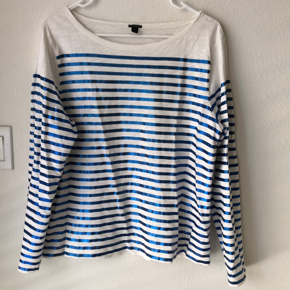 J.crew metallic border shirt
